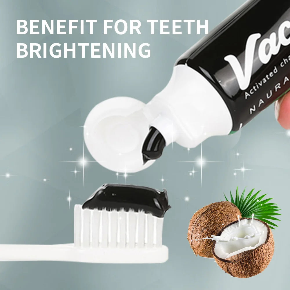 Teeth Whitening Activated Charcoal Mint Flavor Toothpaste Natural Toothpaste, Removes Plaque, No Artificial Colors