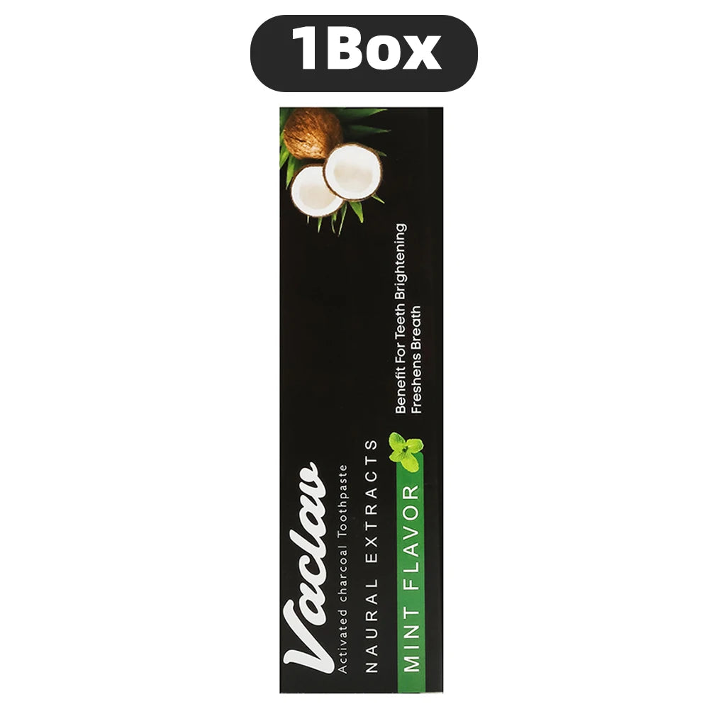 Teeth Whitening Activated Charcoal Mint Flavor Toothpaste Natural Toothpaste, Removes Plaque, No Artificial Colors