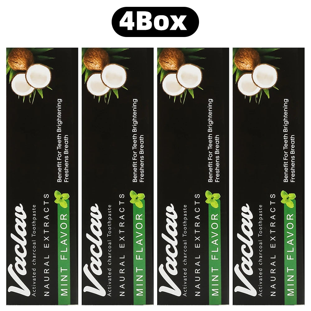 Teeth Whitening Activated Charcoal Mint Flavor Toothpaste Natural Toothpaste, Removes Plaque, No Artificial Colors